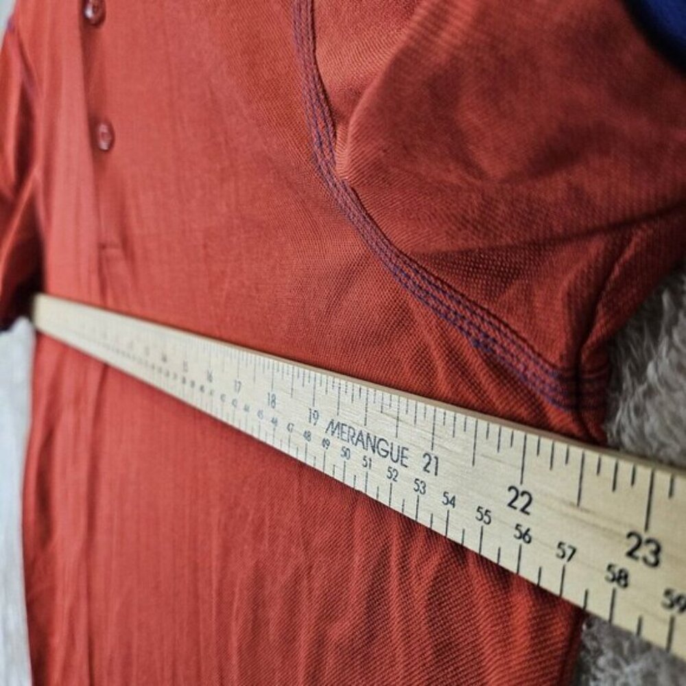 Bugatchi Polo Shirt Red Short Sleeve Contrast Collar Men's Size L Golf - Picture 4 of 10